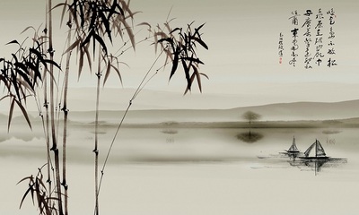 皮雕画/竹韵